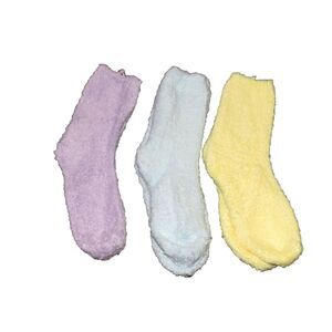 Haslra 3 PAIR Pastel Cozy Fuzzy Women's Socks